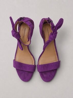 Banana Republic Purple Suede Knot Ankle-Strap Sandals